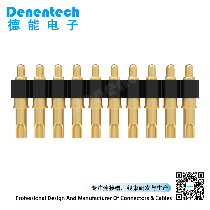 Denentech 2.54MM pogo pin H2.5MM solder triple row male spring test probe pogo pin connector